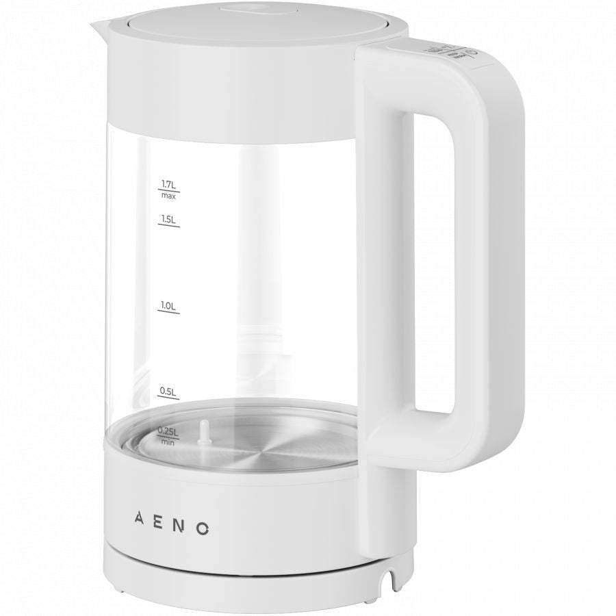 Veekeetja AENO  Electric Kettle, white, 220-240V, 1850-2200W, 1.7L, Keep warm 30 min, 40,60,80,90,100, console in Handle