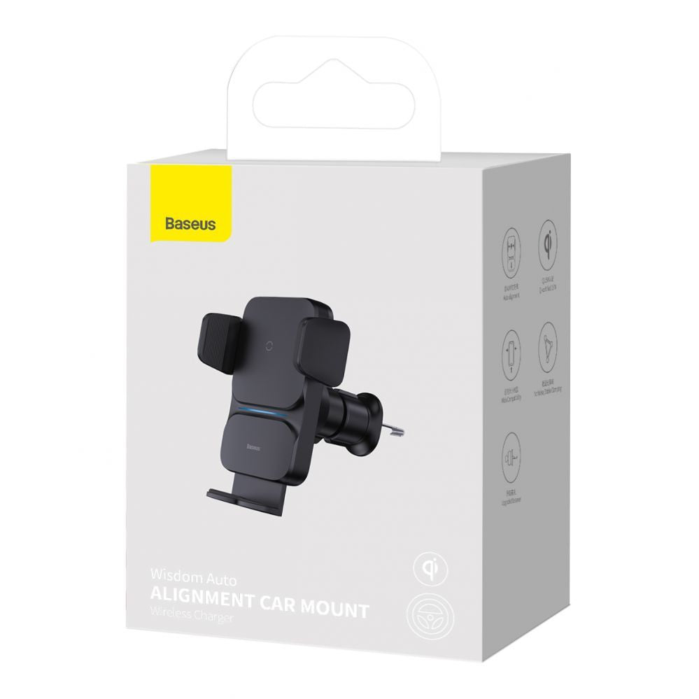 Adapter Baseus Baseus Wisdom Inductive Charger Car Phone Holder for Grille Black (CGZX000001)