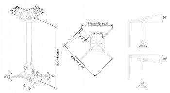 Аксессуар для мониторов MULTIBRACKETS  MB PROJECTOR CEILING MOUNT 500-800