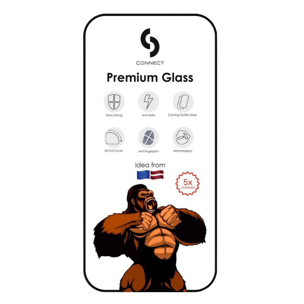 Kaitseklaasid Connect Apple iPhone 15 Pro Max 3D Corning Gorilla Glass 5X stong Black
