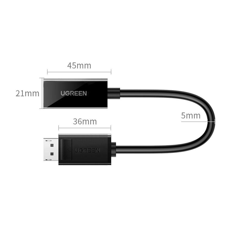 Kaabel Ugreen  MM137 40363 DisplayPort (Male) to HDMI (Female) 4K/1080p Adapter - Black Black
