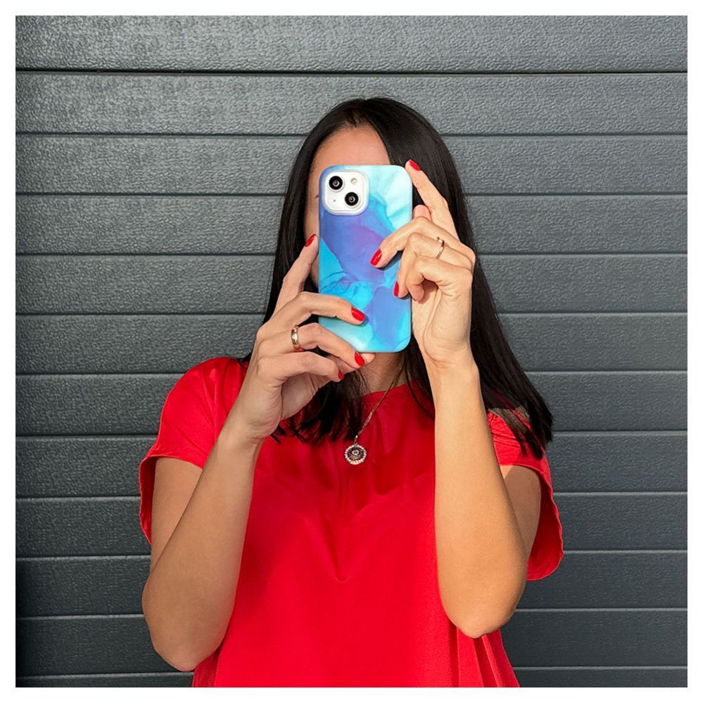 Чехол на заднюю панель Evelatus Apple iPhone 15 Plus Premium Silicone case Customized Print Blue