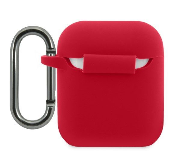 Korpus kõrvaklappidele Lacoste Apple Airpods 1/2 Liquid Silicone Glossy Printing Logo Case Red