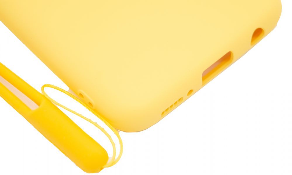 Back panel cover Evelatus Samsung A20e Soft Touch Silicone Case with Strap Yellow