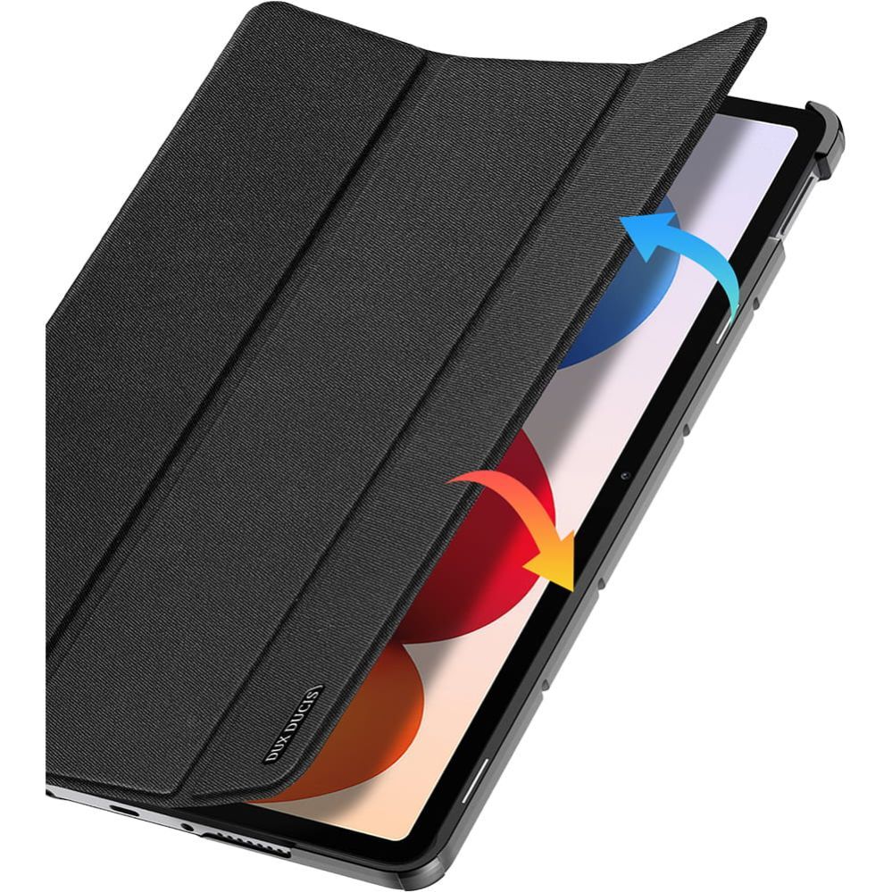 Kaaned Dux Ducis  Redmi Pad 2 Pro Domo Series Tri-fold Stand PU Leather Tablet Cover Black