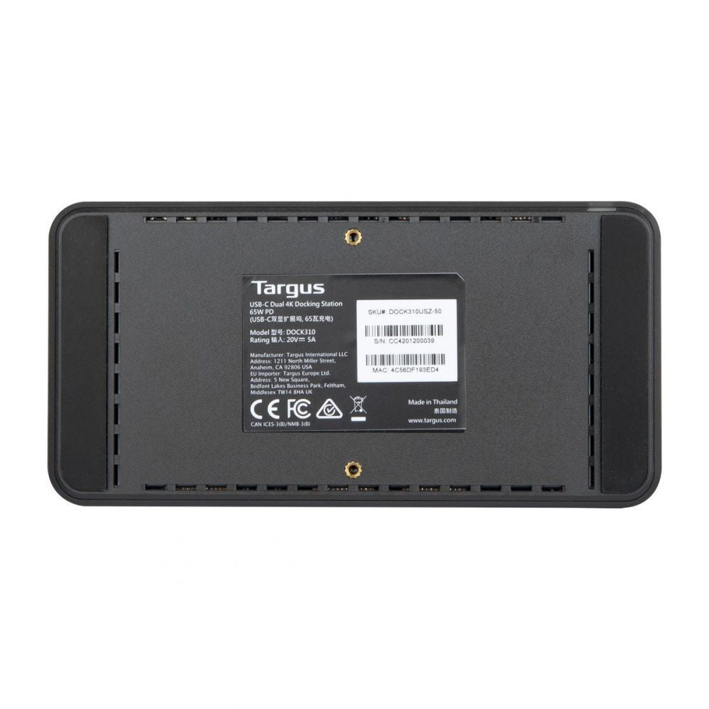 Juhtmevabad kõrvaklapid Targus Universal DisplayLink USB-C kahe 4K HDMI pesaga dokkimisjaam koos 65 W toiteallikaga