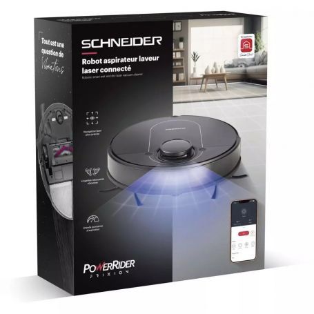 Vacuum cleaner Schneider  CONNECTED ROBOT VACUUM CLEANER LASER VIBRATION MOP Black