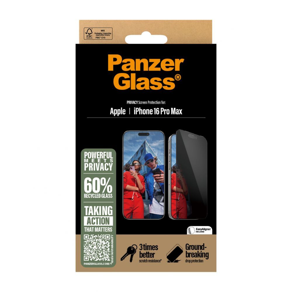 Tagakaaned PanzerGlass  Privacy  Screen Protector iPhone 16 Pro Max | Ultra-Wide Fit |