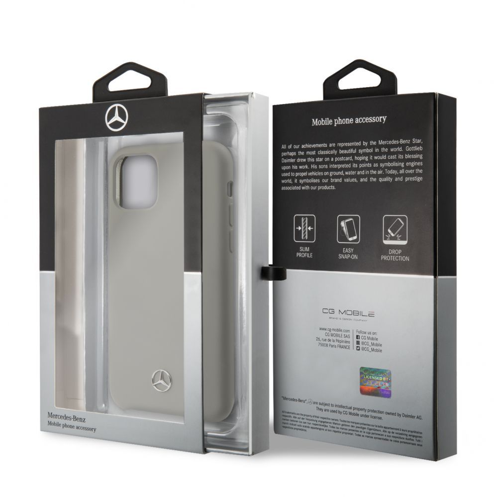 Back panel cover Mercedes-Benz Apple iPhone 11 Pro Liquid Silicone Case Grey