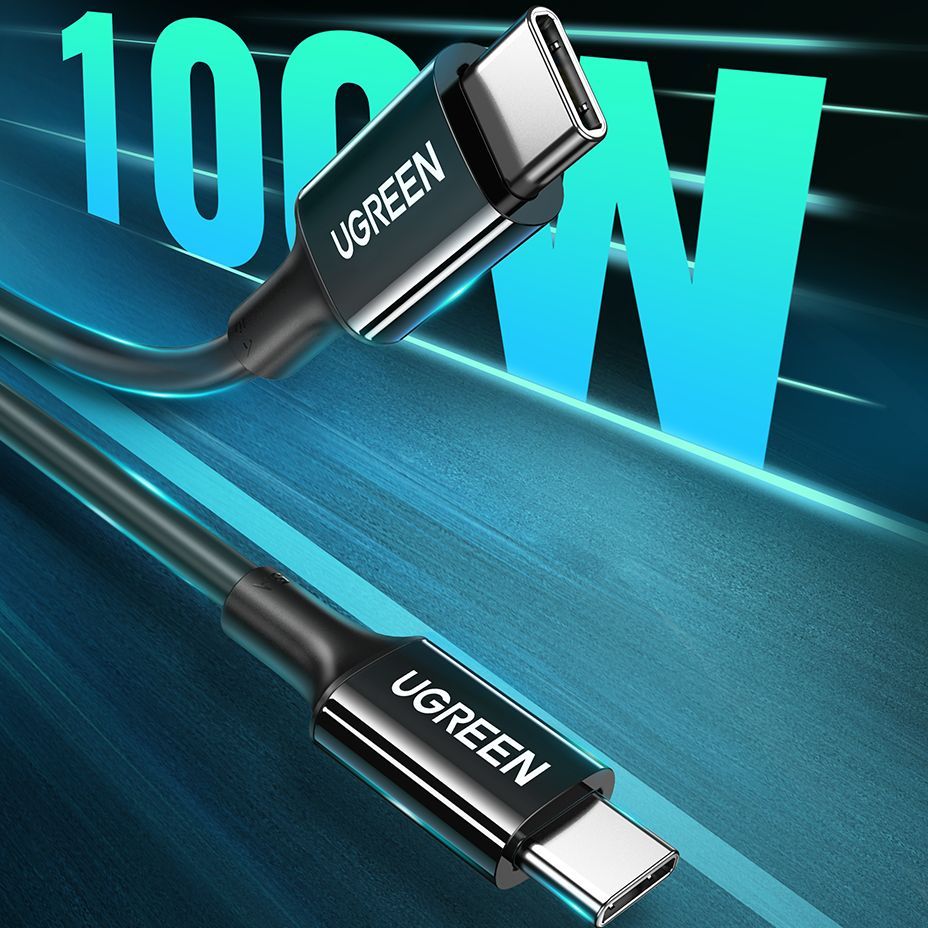 Kaabel Ugreen  US300 USB-C / USB-C cable 480Mb/s 5A 1m Black