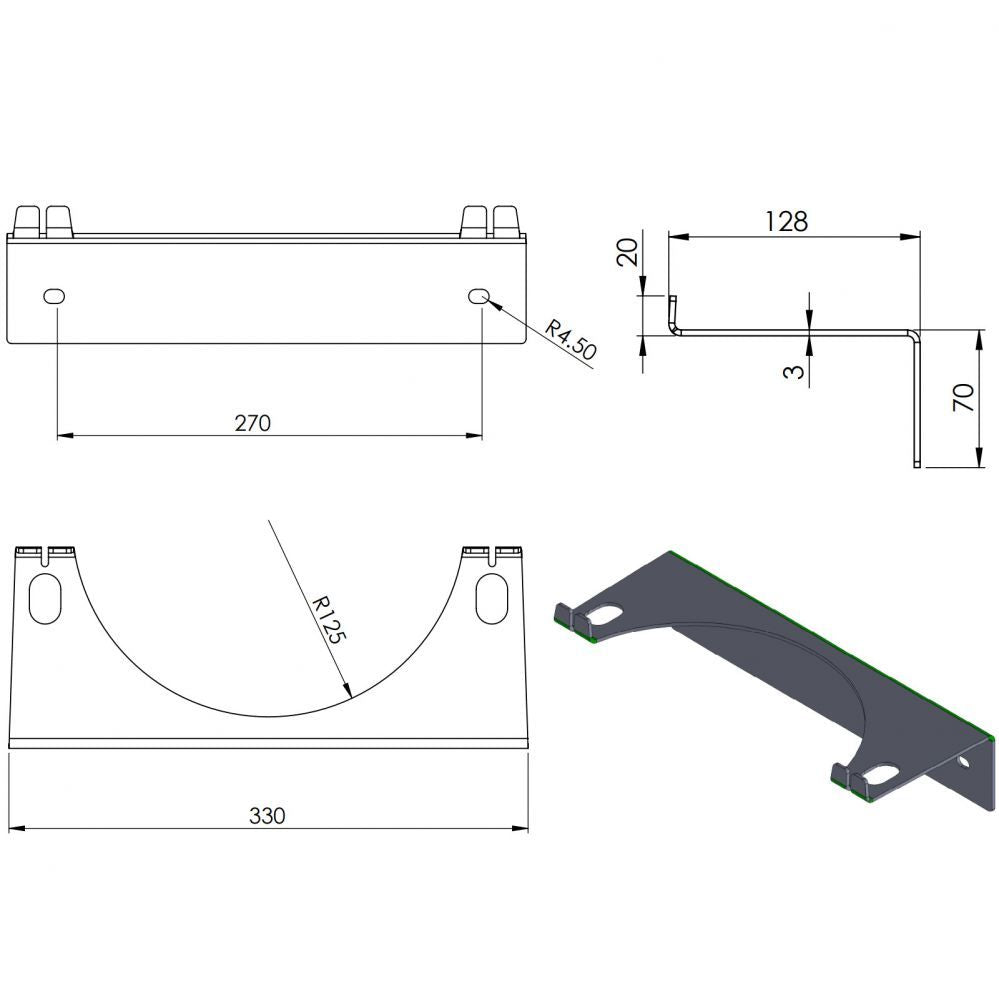 Muu telefoni lisavarustus Pro-Line  Wall holder for 1 gas cylinder, max. diameter 250 mm PRO-LINE cylinders