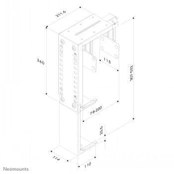 Кронштейн для телевизора NEOMOUNTS BY NEWSTAR  NEOMOUNTS BY NEWSTAR CPU HOLDER (HEIGHT PC: 30-53 CM / WIDTH PC: 8-22 CM)