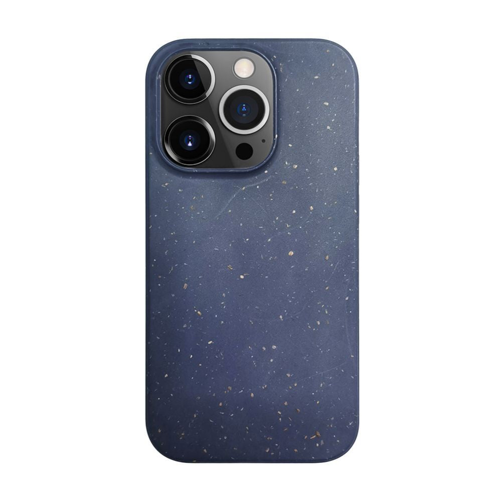 Tagakaaned iLike Apple iPhone 14 Pro Silicone plastic case Eco Print Design Blue