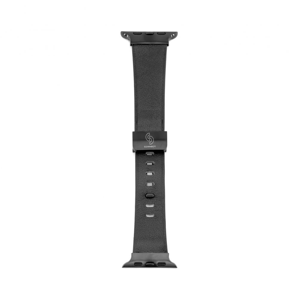 Ремешок Connect  Watch 38/40/41mm Single loop buckle leather Watch Straps Black