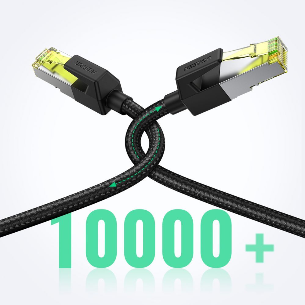 Кабель Ugreen  Ugreen NW150 80424 Ethernet RJ45 Cat 7 10Gbps Cable 3m - Black