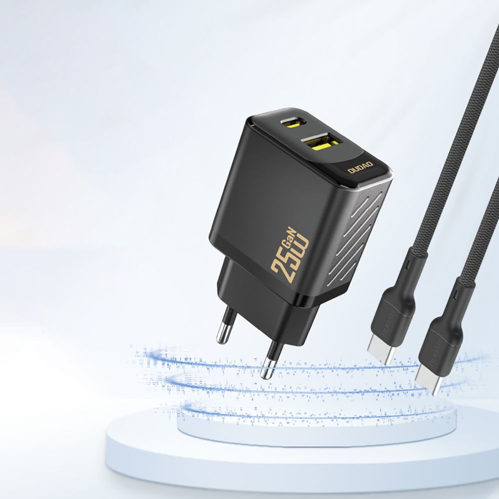 Adaptrid Dudao  Dudao A26T GaN 25W USB-A, USB-C Charger - Black