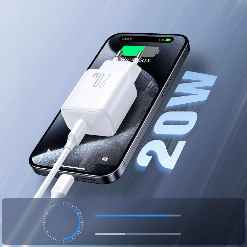 Адаптер Joyroom  Joyroom JR-TCF20 wall charger with a USB-C connector with a power of up to 20W (with USB-C / USB-C cable)
