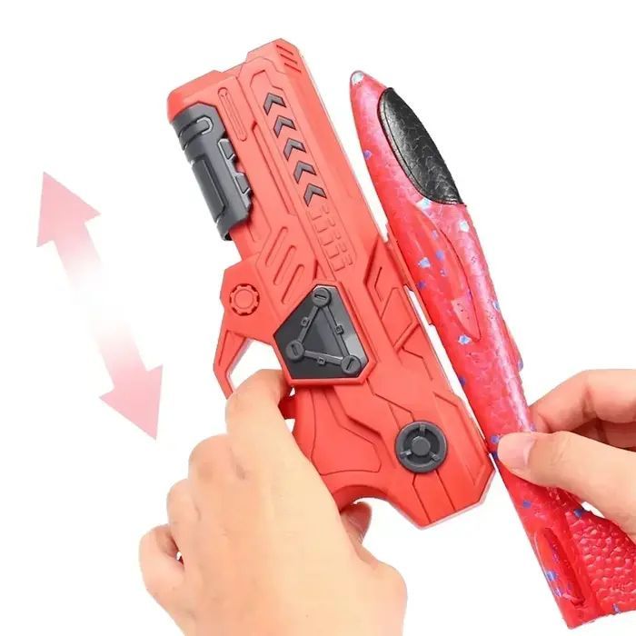 игрушки Kiddyz  Styrofoam Airplane Gun Launcher with Glider Plane Durable Lightweight Toy