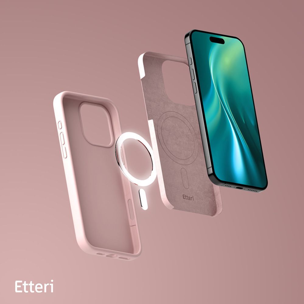 Чехол на заднюю панель etteri  Etteri Silicone Mag case for iPhone 16 Pro 6,3" light pink