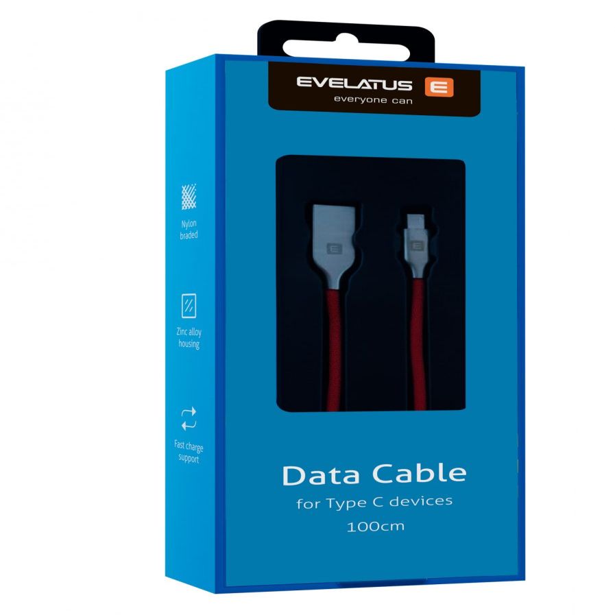 Кабель Evelatus  Data Cable for Type-C devices TPC06 1m Red