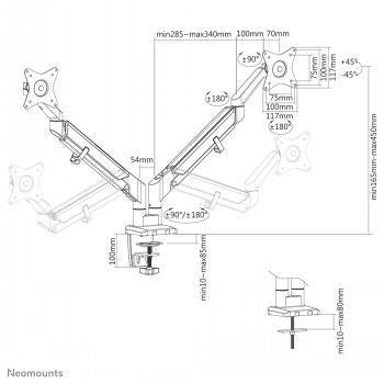 Кронштейн для телевизора NEOMOUNTS BY NEWSTAR  NEOMOUNTS BY NEWSTAR DESK MOUNT ULTRA FLAT (CLAMP / GROMMET)