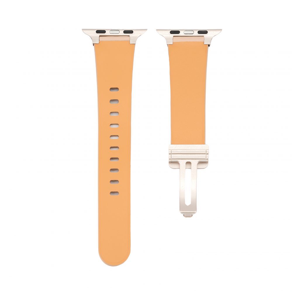 Rihm Connect  Watch 42/44/45mm Single loop buckle leather Watch Straps Rose pink