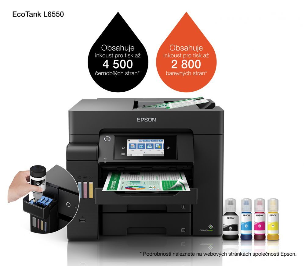 Printerid EPSON  Multifunctional Printer EcoTank L6550 Colour, Inkjet, A4, Wi-Fi, Black