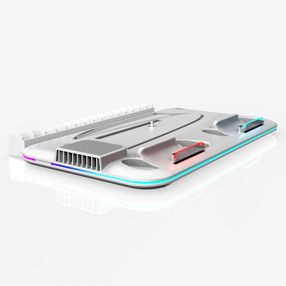 Kontroller iLike  DZ504 Slim Multi Dock Station for Play Station 5 PS5 Controllers with Cooling fas & RGB Black