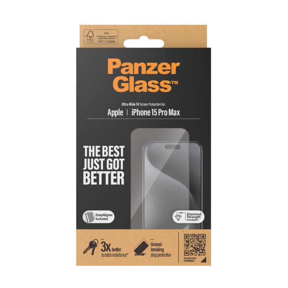 Tagakaaned PanzerGlass  Screen Protector iPhone 2023 6.7 Pro Max | Ultra-Wide Fit w. EasyAligner