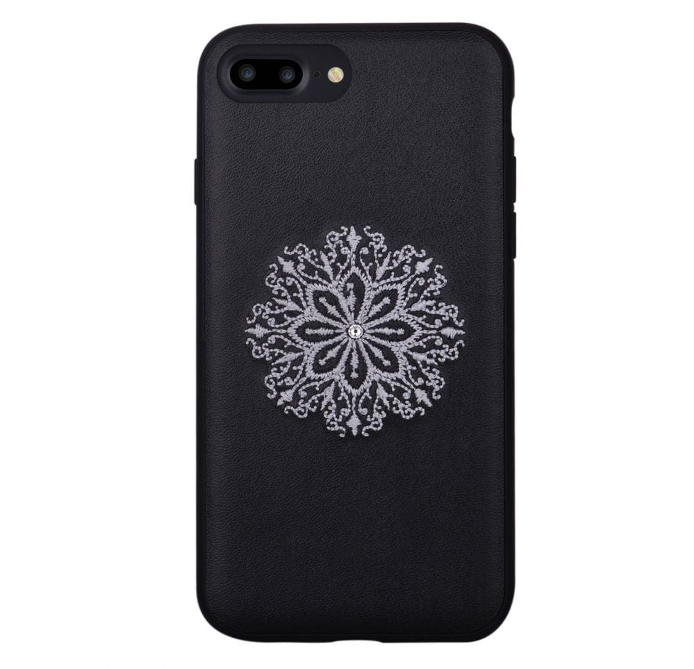 Back panel cover Devia Apple iPhone 7 Plus/8 Plus Flower Embroidery Case Black