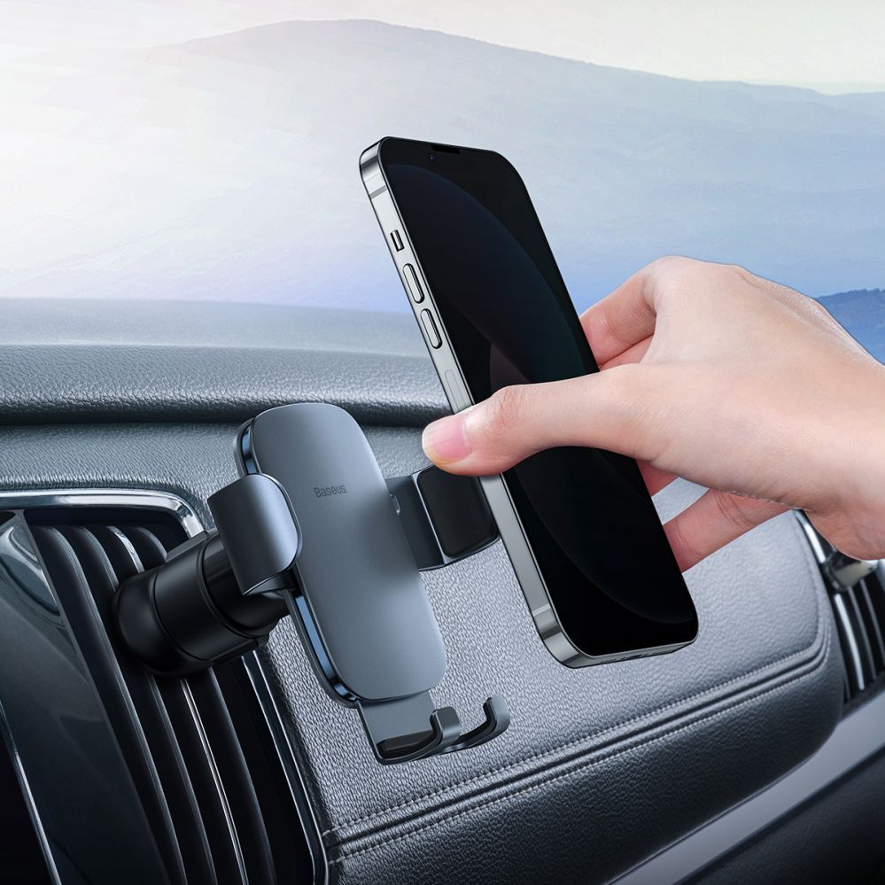 Automaatne hoidja Baseus  Baseus Metal Age II gravitational car phone holder for ventilation grille dark gray (SUJS000013)