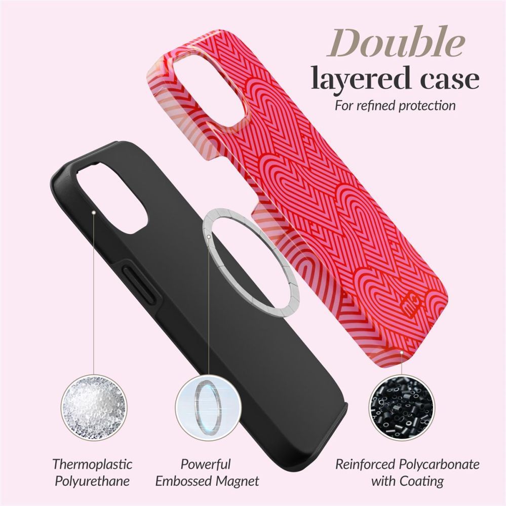 Back panel cover Mio  MIO Wild Hearts Magsafe Compatible for iPhone 13/14/15