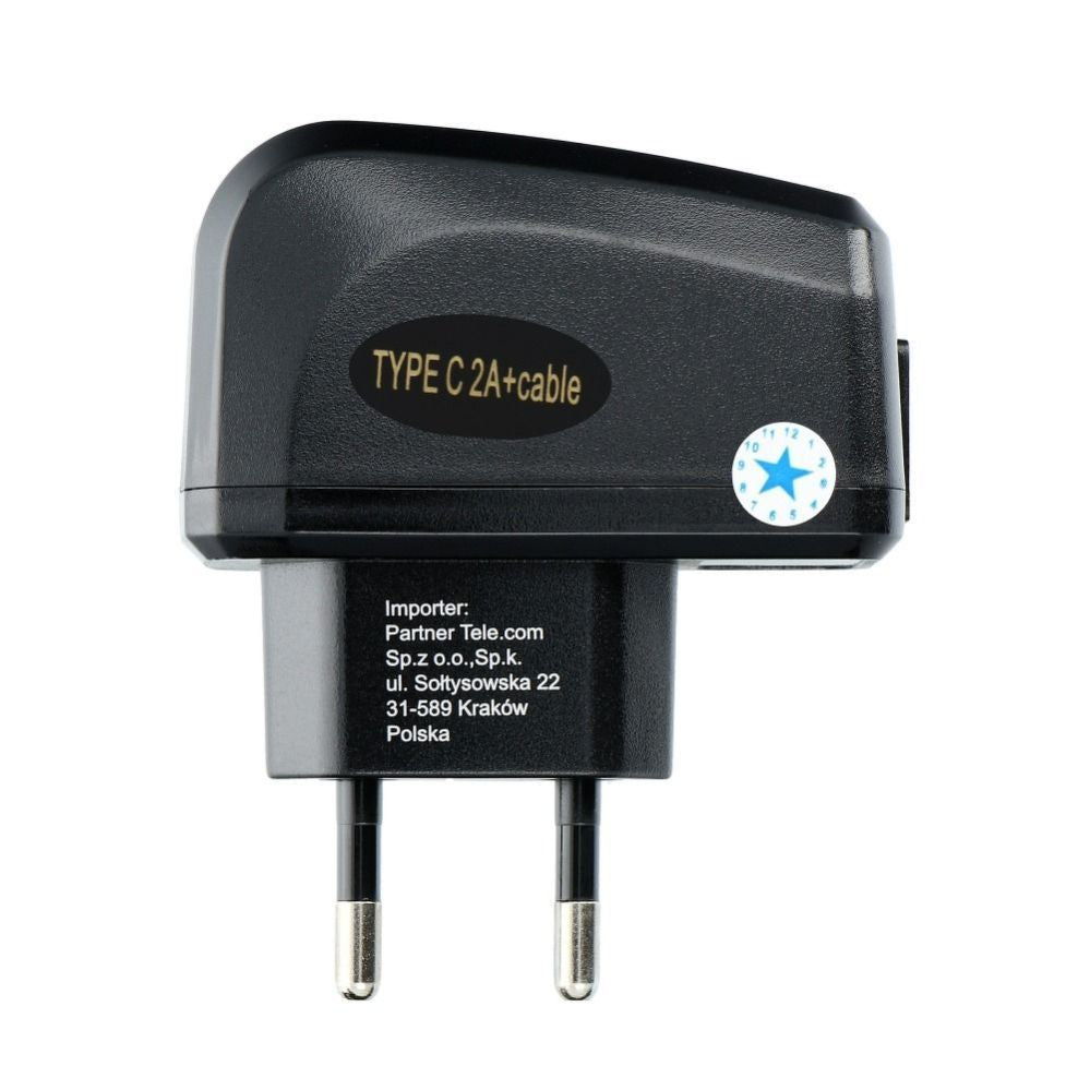 Cable Blue Star  Phone charger Blue Star Lite USB A 2A 10W + cable USB A to USB C TFK-TC-1095B black