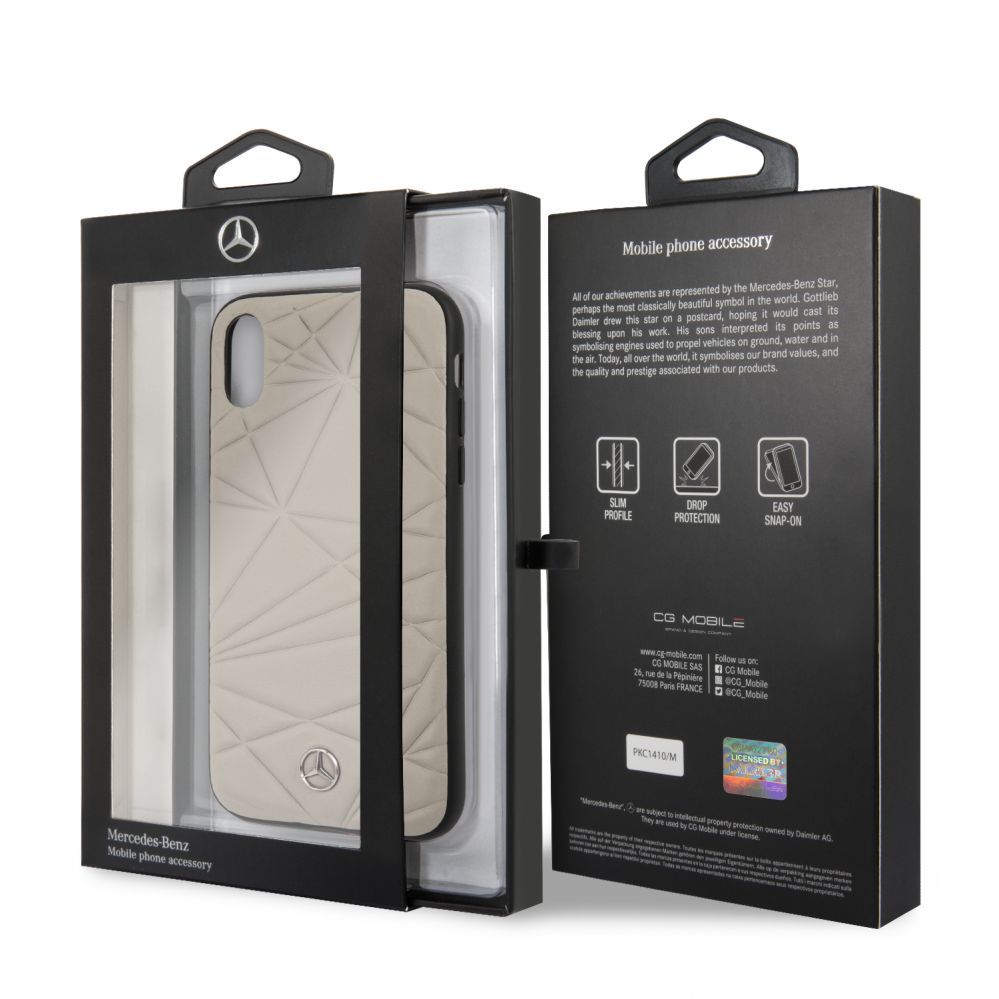 Tagakaaned Mercedes-Benz Apple iPhone XR Twister Genuine Leather Hard Case Grey