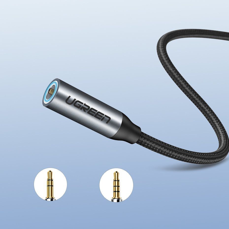 Адаптер Ugreen  Ugreen Headphone Adapter with 3.5mm mini jack to USB Type C 10cm gray (30632)