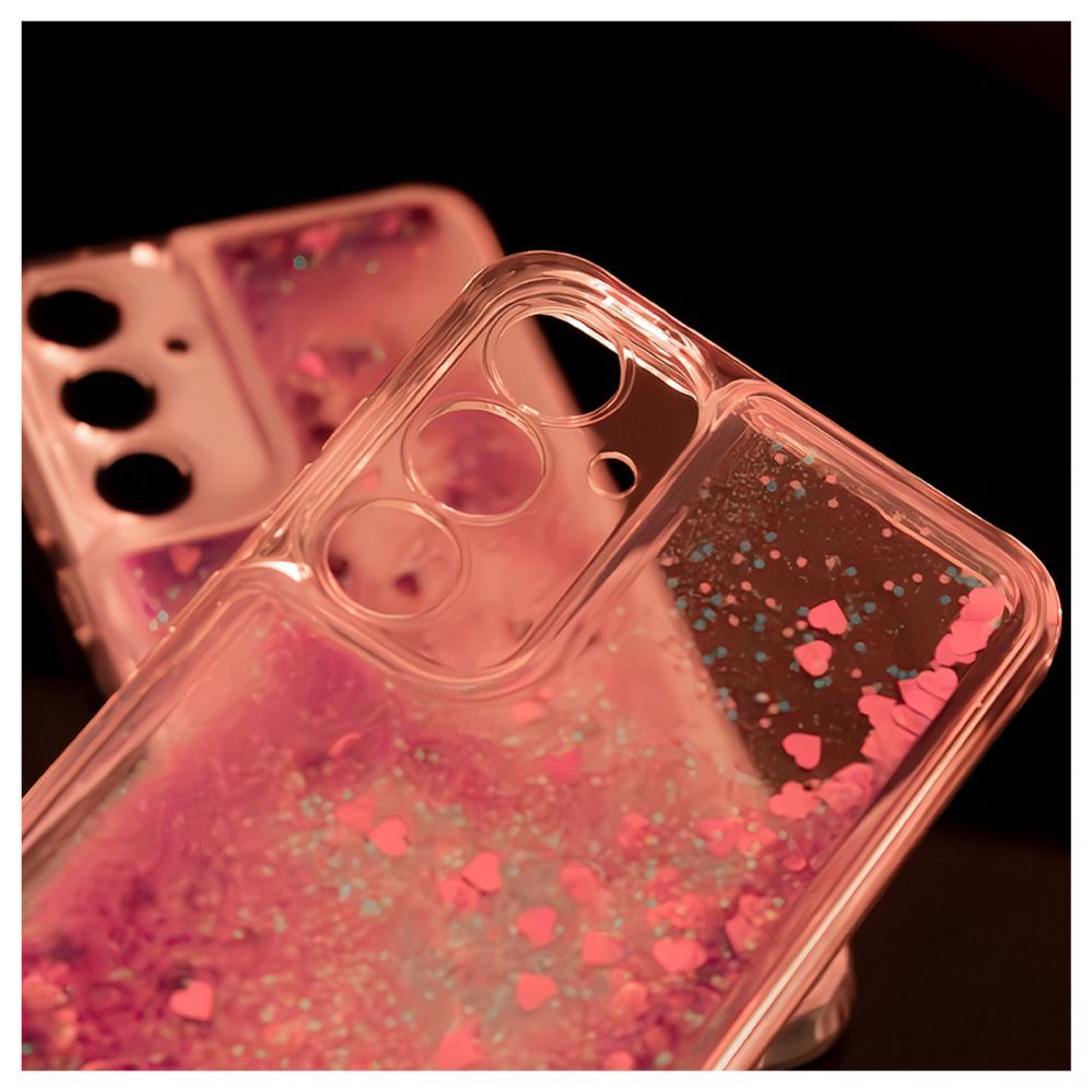 Back panel cover iLike Samsung Galaxy A35 Silicone Case Water Glitter Pink