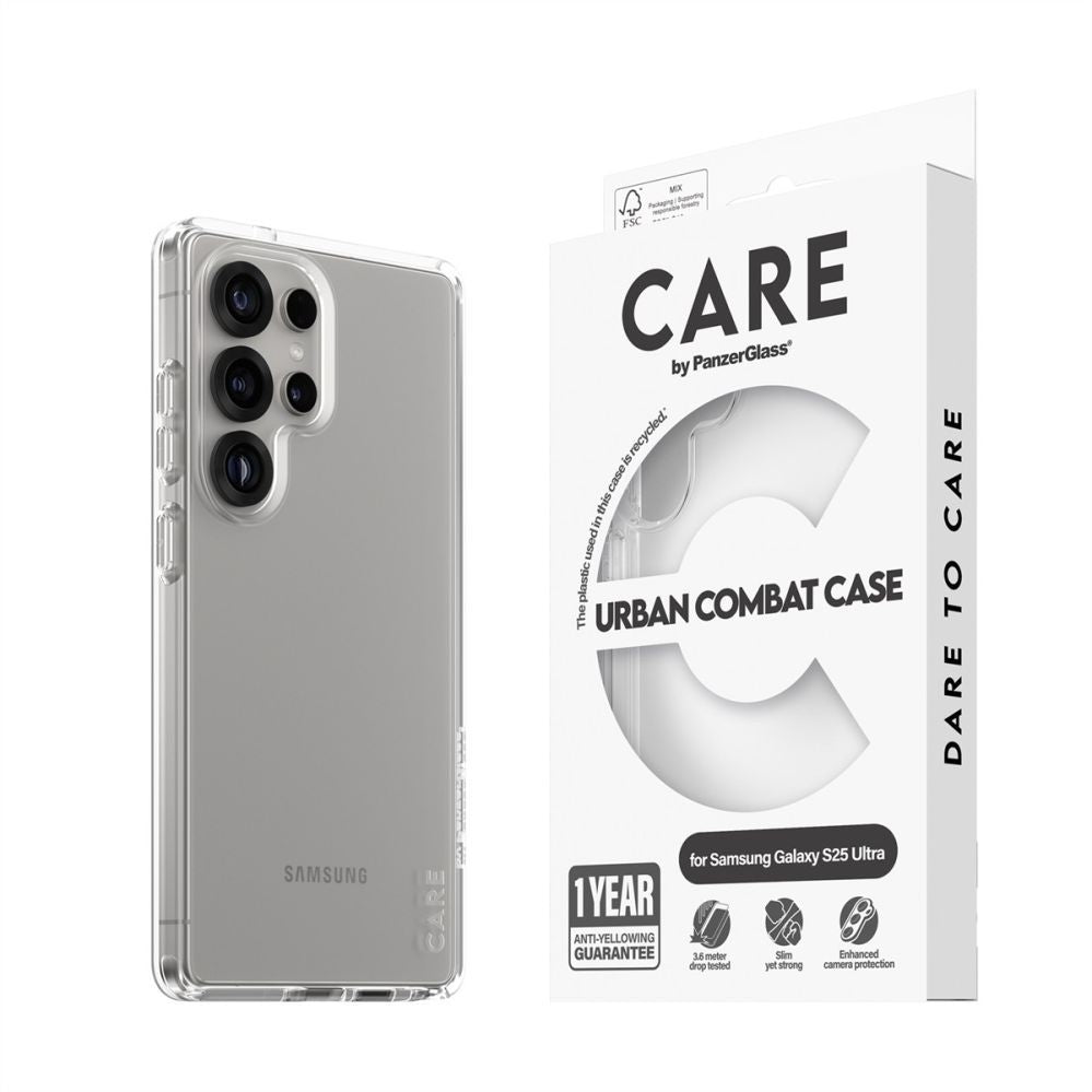 Tagakaaned PanzerGlass  CARE by PanzerGlass Flagship Case Urban Combat w. Clear Frame Samsung Galaxy S25 Ultra, Transparent