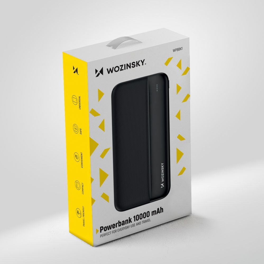 Power bank Wozinsky  Wozinsky powerbank Li-Po 10000mAh 2 x USB black (WPBBK1)