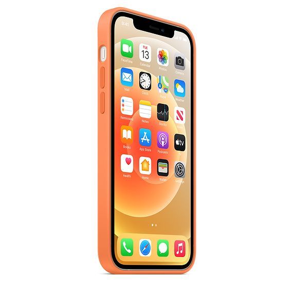Back panel cover Apple  Silicone Case with MagSafe for  iPhone 12 mini Kumquat