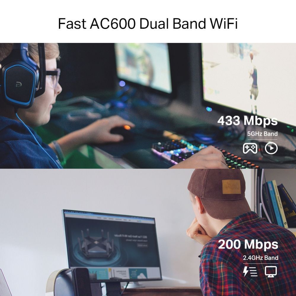 Võrgulülitid TP-Link  WRL ADAPTER 600MBPS/DUAL BAND ARCHER T2E