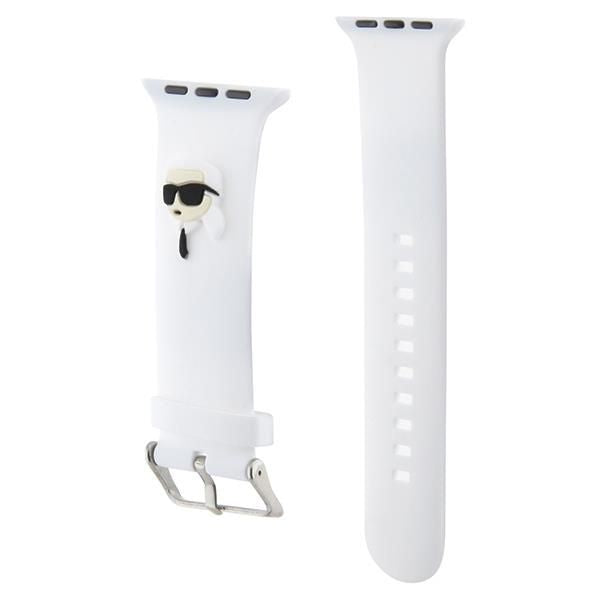 Back panel cover Karl Lagerfeld  Karl Lagerfeld 3D Rubber Karl Head strap for Apple Watch 38/40/41mm - white