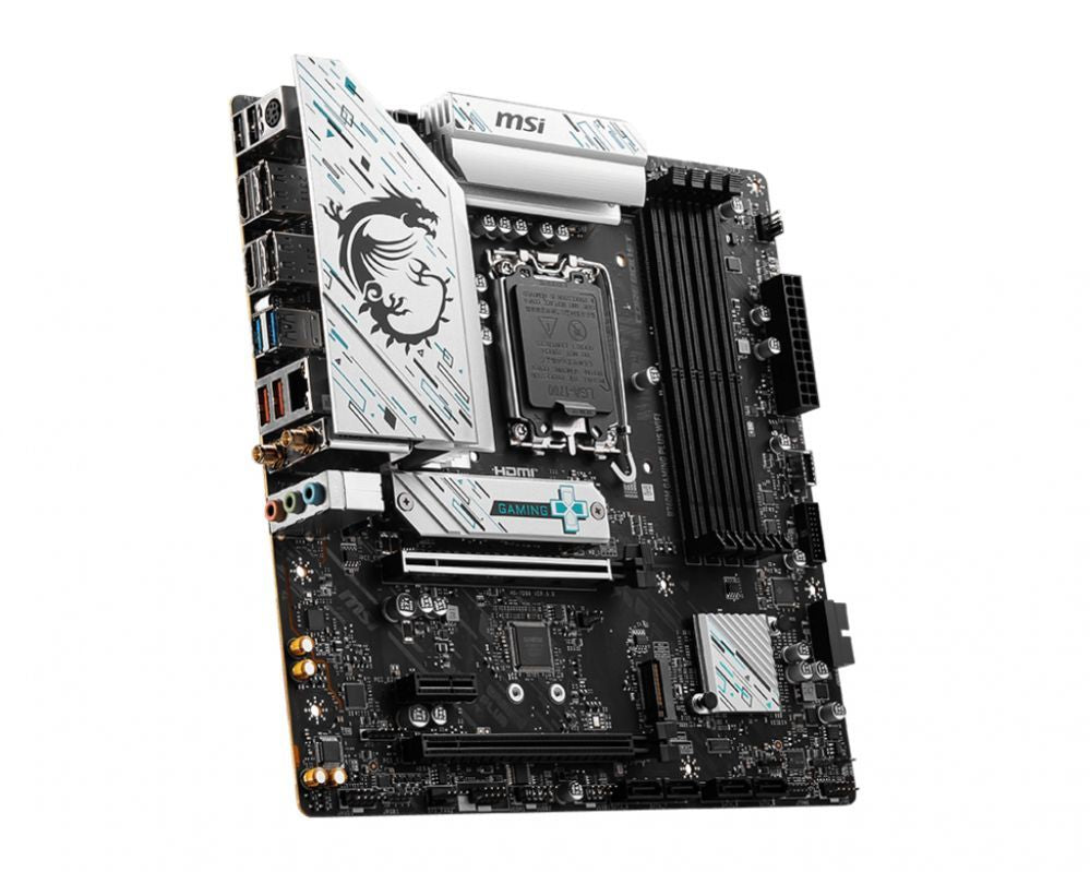 Intel protsessori emaplaat MSI  B760M GAMING PLUS WIFI Processor family Intel Processor socket LGA1700 DDR5 Supported hard disk drive interfaces SATA, M.2 Number of SATA connectors 4