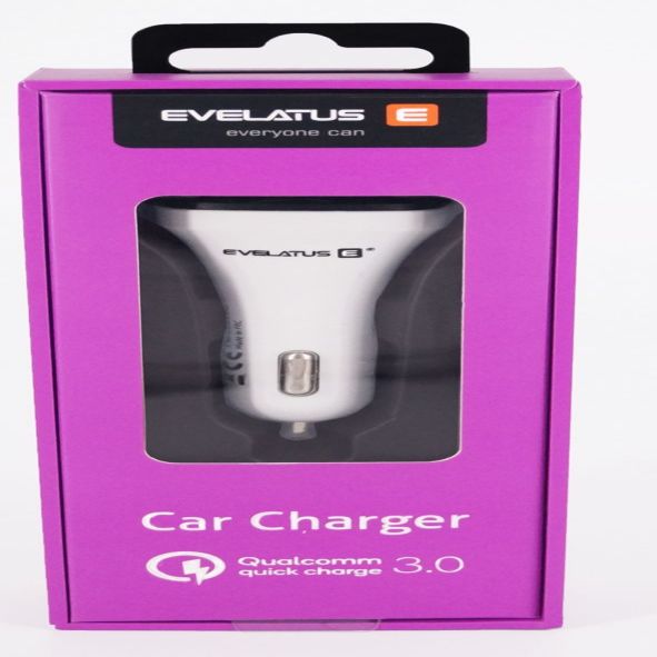 Autolaadijad Evelatus - Evelatus Quick Car Charger QCC02 White