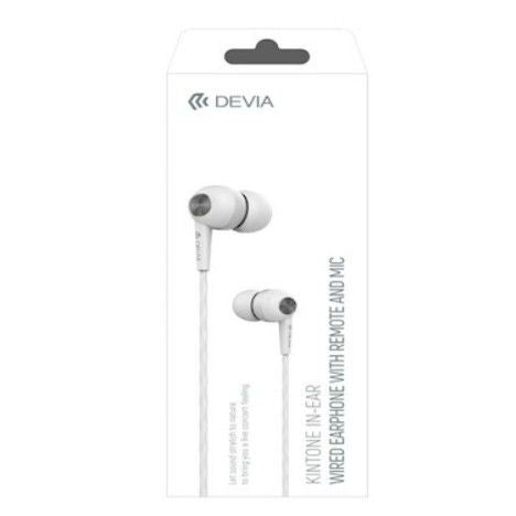 Kõrvaklapid Devia  Wired earphones Kintone jack 3,5mm white White