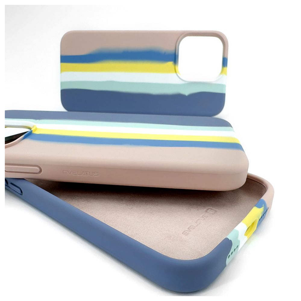 Чехол на заднюю панель Evelatus Apple iPhone 15 Pro Max Silicone case Multi-Colored Blue Pink