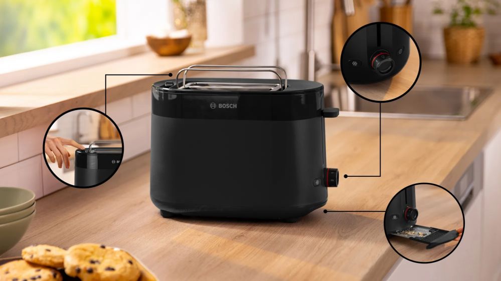 Röster Bosch  Compact Toaster | TAT2M123 MyMoment | Power 950 W | Number of slots 2 | Housing material Plastic | Black