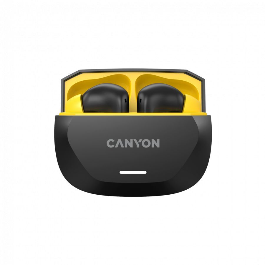 Juhtmevabad kõrvaklapid Canyon  CANYON headset HEXAGON 7 TWS ANC+ENC Wireless Charge Black Yellow
