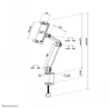 Book case NEOMOUNTS BY NEWSTAR  NEOMOUNTS TABLET DESK CLAMP (SUITED FROM 4,7" UP TO 12.9")
