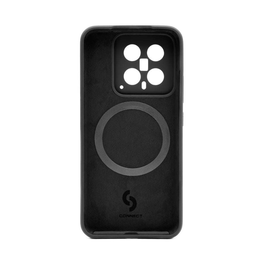 Back panel cover Connect Xiaomi 14 Premium Quality Magnetic Soft Touch Silicone Case Black