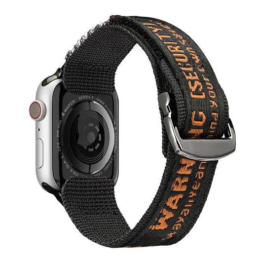 Rihm Dux Ducis  Strap (Outdoor Version) strap for Apple Watch Ultra, SE, 8, 7, 6, 5, 4, 3, 2, 1 (49, 45, 44, 42 mm) nylon Black Orange